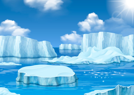 Iceberg Realistic Compositionのイラスト素材