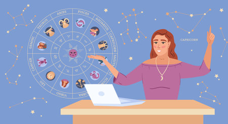 Horoscope Flat Illustrationのイラスト素材