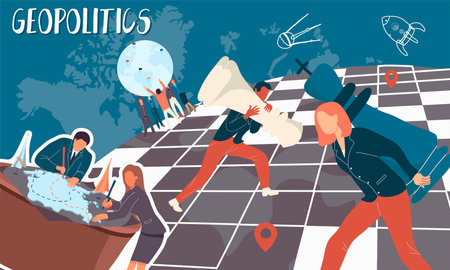 Geopolitics Flat Collage