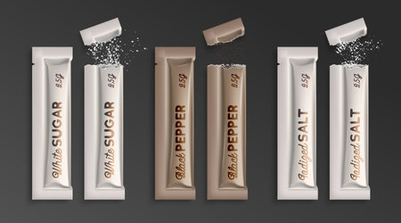 Sachet Packet Spice Setのイラスト素材