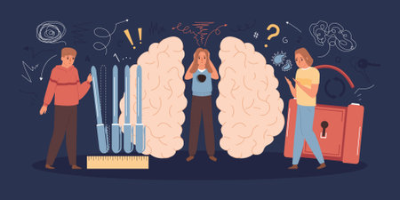 Personality Disorders Flat Backgroundのイラスト素材
