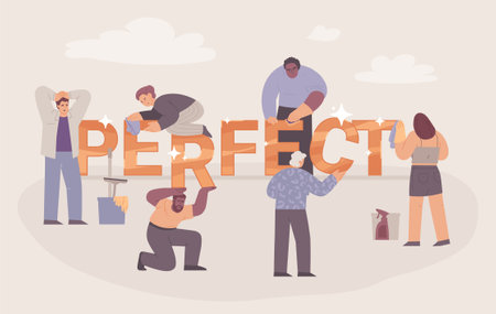 Perfectionism Flat Text Compositionのイラスト素材
