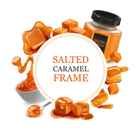 Salted Caramel Realistic Frameのイラスト素材