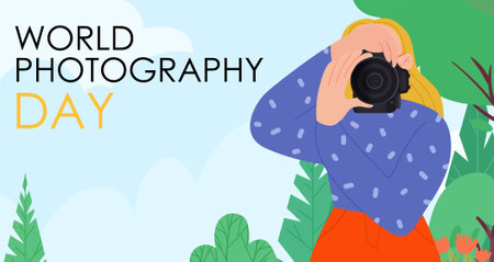 World Photography Day Posterのイラスト素材
