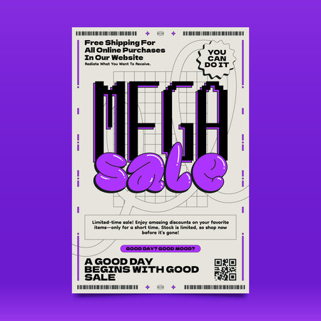 Experimental Text and Graphic Design Sale Posterのイラスト素材