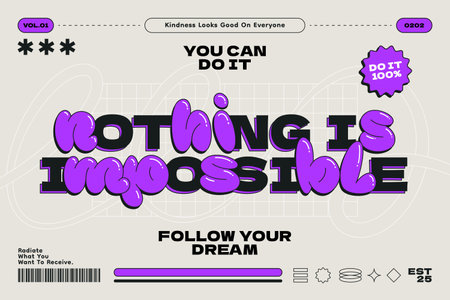 Experimental Text and Graphic Design Illustrationのイラスト素材