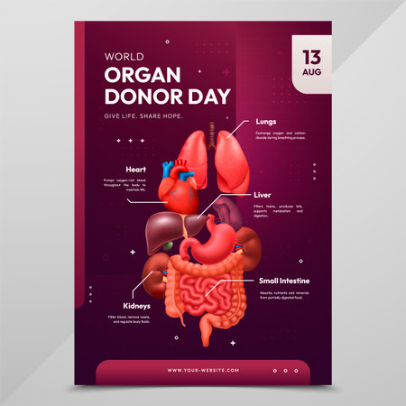 Anatomy and Physiology Realistic Posterのイラスト素材