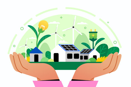 Hand-Drawn Flat Art for Environmental Initiatives Illustrationのイラスト素材