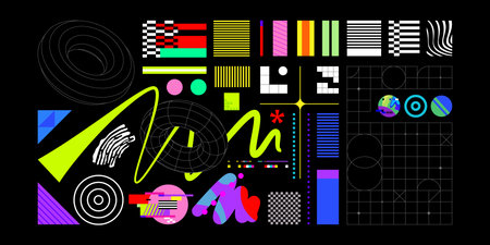 Colorful and Chaotic Maximalism Design Backgroundのイラスト素材