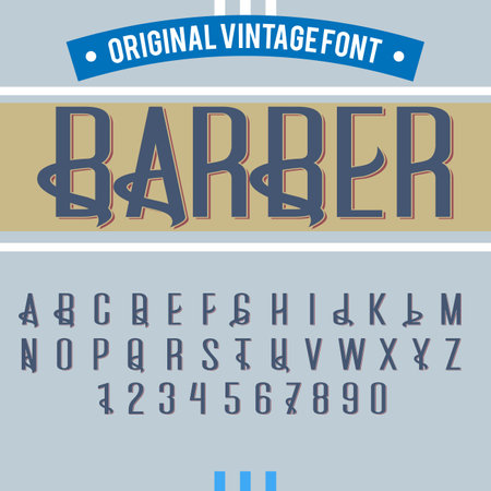 Vintage label typeface handcrafted font for any label design.のイラスト素材