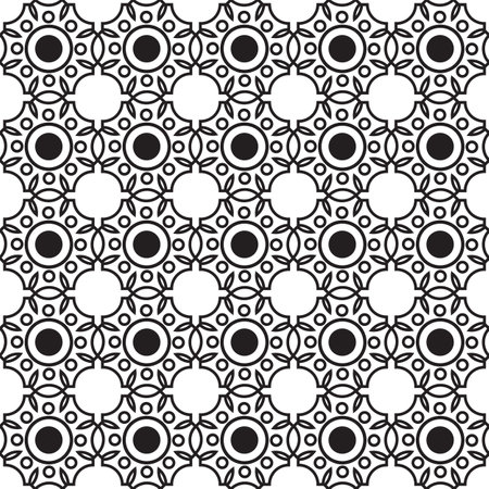 Abstract monochrome seamless pattern with connected repeating geometric structure in minimalistic style vector illustrationのイラスト素材