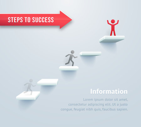 Step by step infographics. Steps to Successのイラスト素材