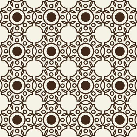 Monochrome seamless background pattern with circles and abstract petals composition like honeycomb vector illustrationのイラスト素材