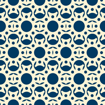 Cut from white paper abstract lacy pattern  lacy seamless pattern with circles and petals on blue background flat vector illustrationのイラスト素材