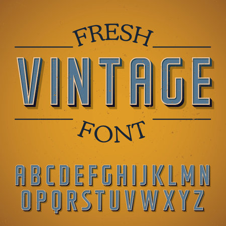 Fresh Vintage Font Poster on the stylish background vector illustrationのイラスト素材