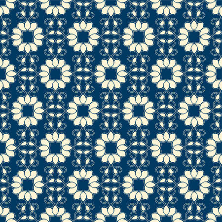 Abstract ornate seamless pattern with repeating flowery structure in monochrome style vector illustrationのイラスト素材