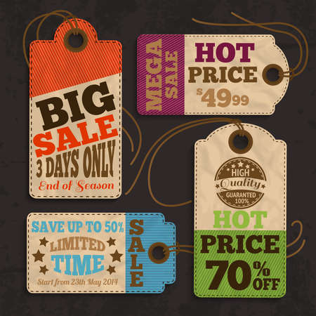 Shopping labels and tags for best price offer or special sale promotion collection vector illustrationのイラスト素材