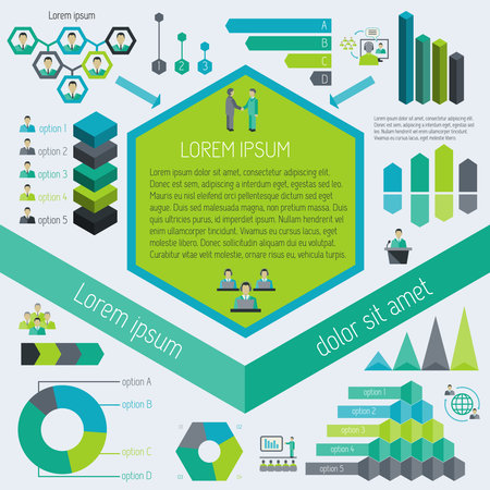 Meeting partnership corporate business infographic elements vector illustrationのイラスト素材