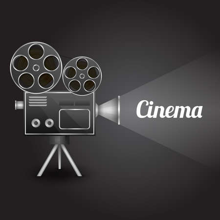 Cinema entertainment concept poster layout template with retro camera projector vector illustrationのイラスト素材