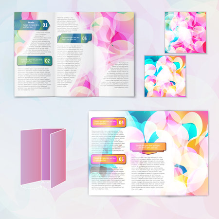 Multicolored abstract modern creative design paper brochure leaflet template elements isolated vector illustrationのイラスト素材