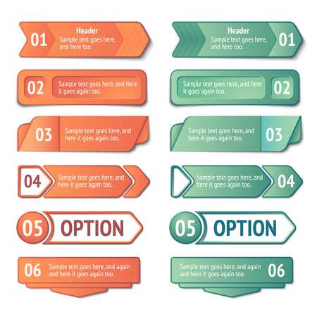 Infographics options and titles banners set vector illustrationのイラスト素材