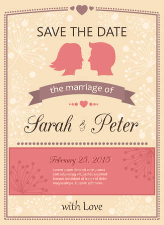 Wedding invitation card template vector illustrationのイラスト素材