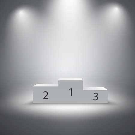 Illuminated business winners award podium vector illustrationのイラスト素材