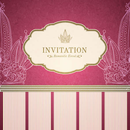 Retro princess invitation template vector illustrationのイラスト素材