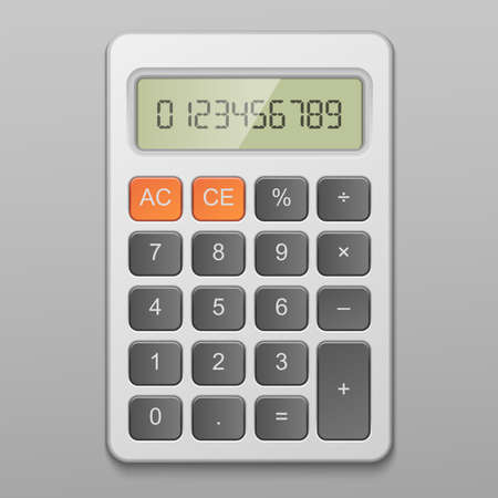 Realistic digital calculator item vector illustration isolatedのイラスト素材