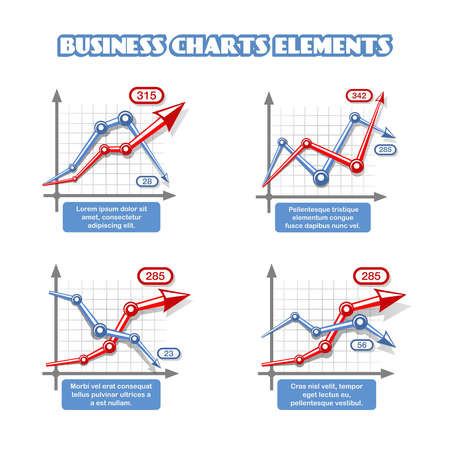 Business graph elements for infographics vector illustrationのイラスト素材