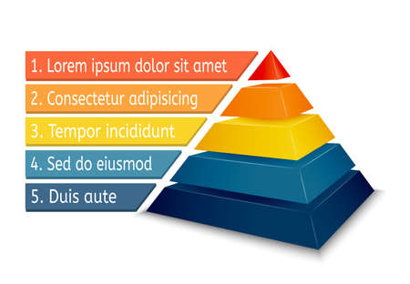Pyramid chart for infographics presentation vector illustrationのイラスト素材