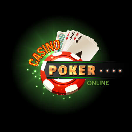 Casino online poker traditional cards set for safe gambling getting cash money internet design poster vector illustrationのイラスト素材