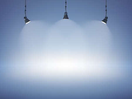 Spot light abstract club gallery theater interior 3d realistic background vector illustrationのイラスト素材