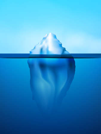 White iceberg on beautiful blue atlantic area background vector illustrationのイラスト素材
