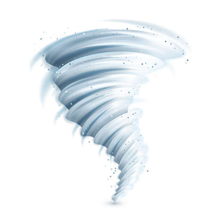 Realistic tornado swirl isolated on white background vector illustrationのイラスト素材