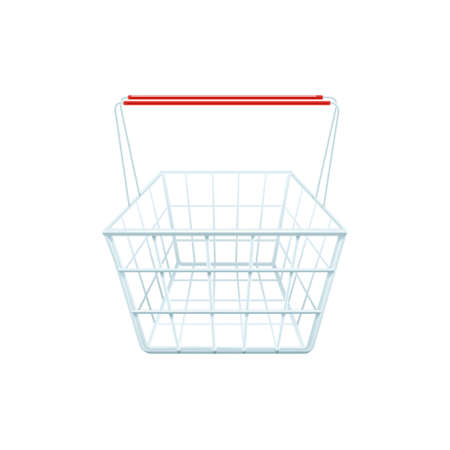 Shopping basket for shopping in a store mall or supermarket realistic vector illustrationのイラスト素材