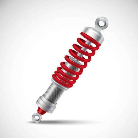 Red realistic shock absorber isolated on white background vector illustrationのイラスト素材