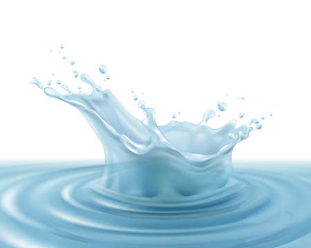 Dynamic water splash closeup realistic image background poster vector illustrationのイラスト素材