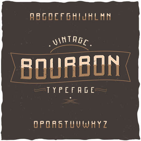 Vintage label typeface named Bourbon. Good font to use in any vintage labels .のイラスト素材