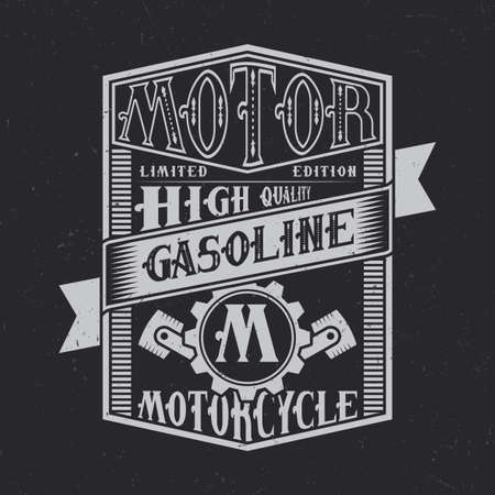 Motor Gasoline typography label design. Good to use on t-shirts or posters.のイラスト素材