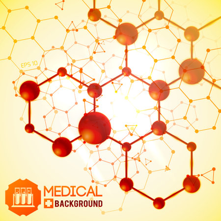 Medical background with biology medicine and science symbols realistic vector illustrationのイラスト素材