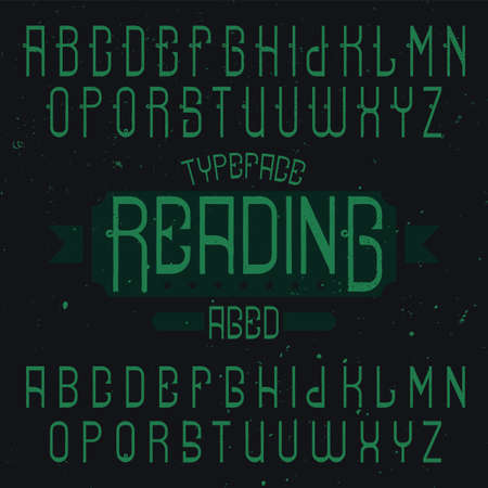 Vintage label font named Reading. Good to use in any creative labels.のイラスト素材