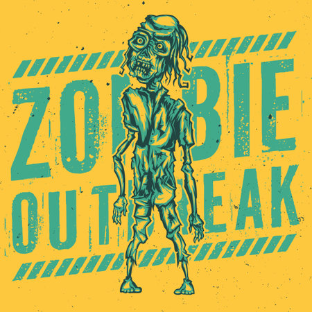 T-shirt or poster design with illustration of zombieのイラスト素材