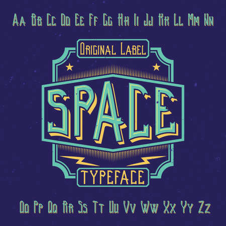 Original label typeface named 'Space'. Good to use in any label design.のイラスト素材