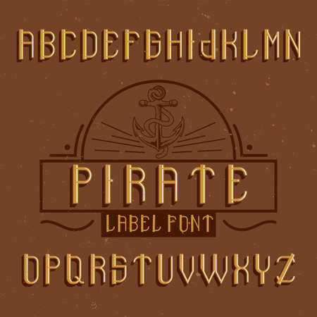 Original label typeface named '"Pirate". Good to use in any label design.のイラスト素材