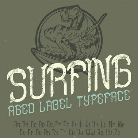 Original label typeface named 'Surfing'. Good to use in any label design.のイラスト素材