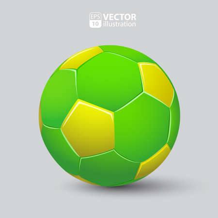 Soccer ball in green and yellow realistic isolatedのイラスト素材