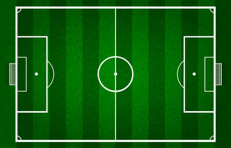 Vector green soccer field or football field, gridironのイラスト素材