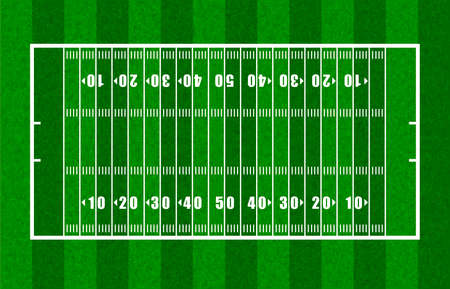 Overview of American Football Field Showing Yard Linesのイラスト素材