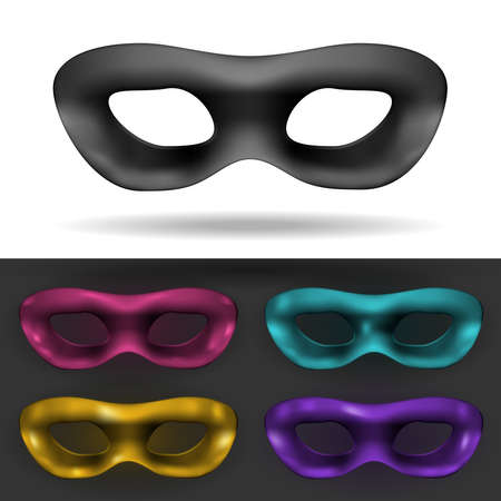 Simple Black and colored Carnival Mask isolated. Vector Illustration. EPS10 opacityのイラスト素材
